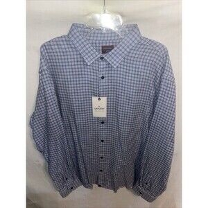 Untuckit Men’s Dress Shirt Size 3XL Blue Gingham Business Formal City NWT